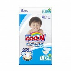 Подгузники GOO.N для детей 9-14 кг (размер L, на липучках, унисекс, 54 шт)